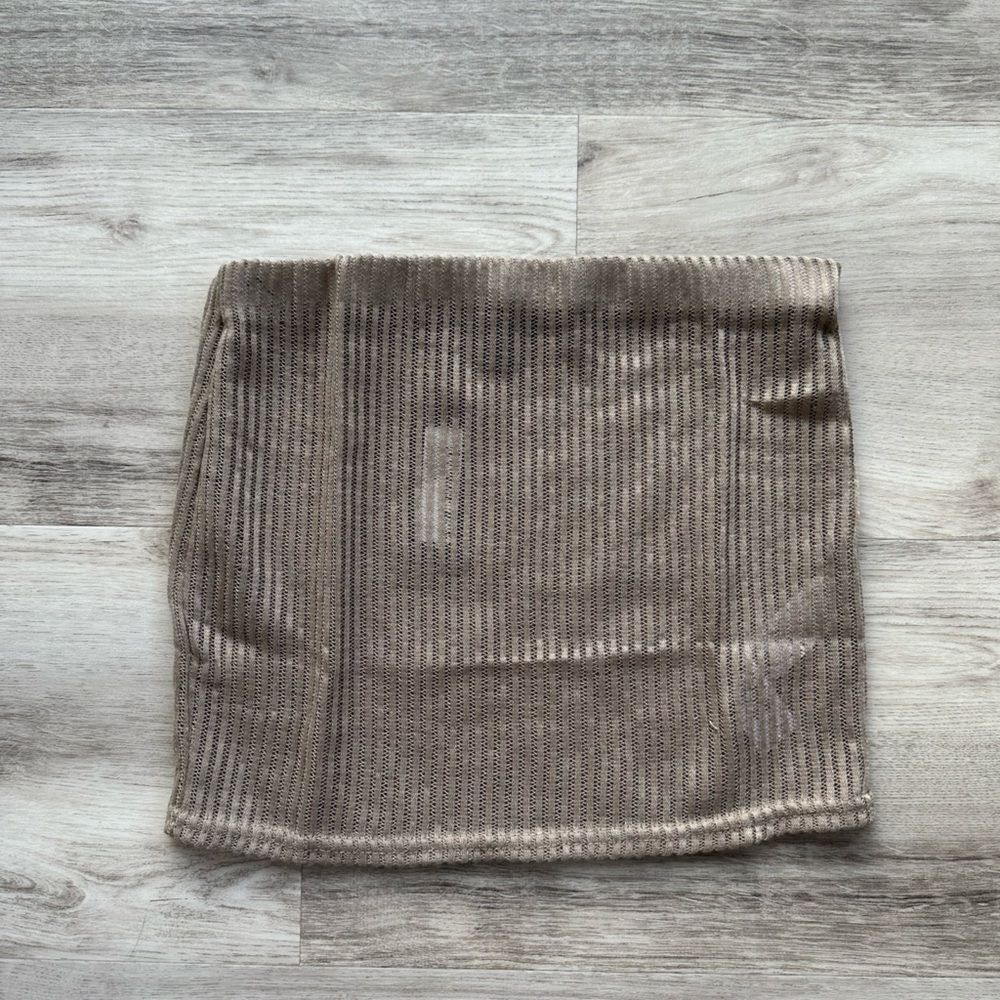 PrettyLittleThing Taupe Sheer Soft Low Waist Micro Mini Skirt